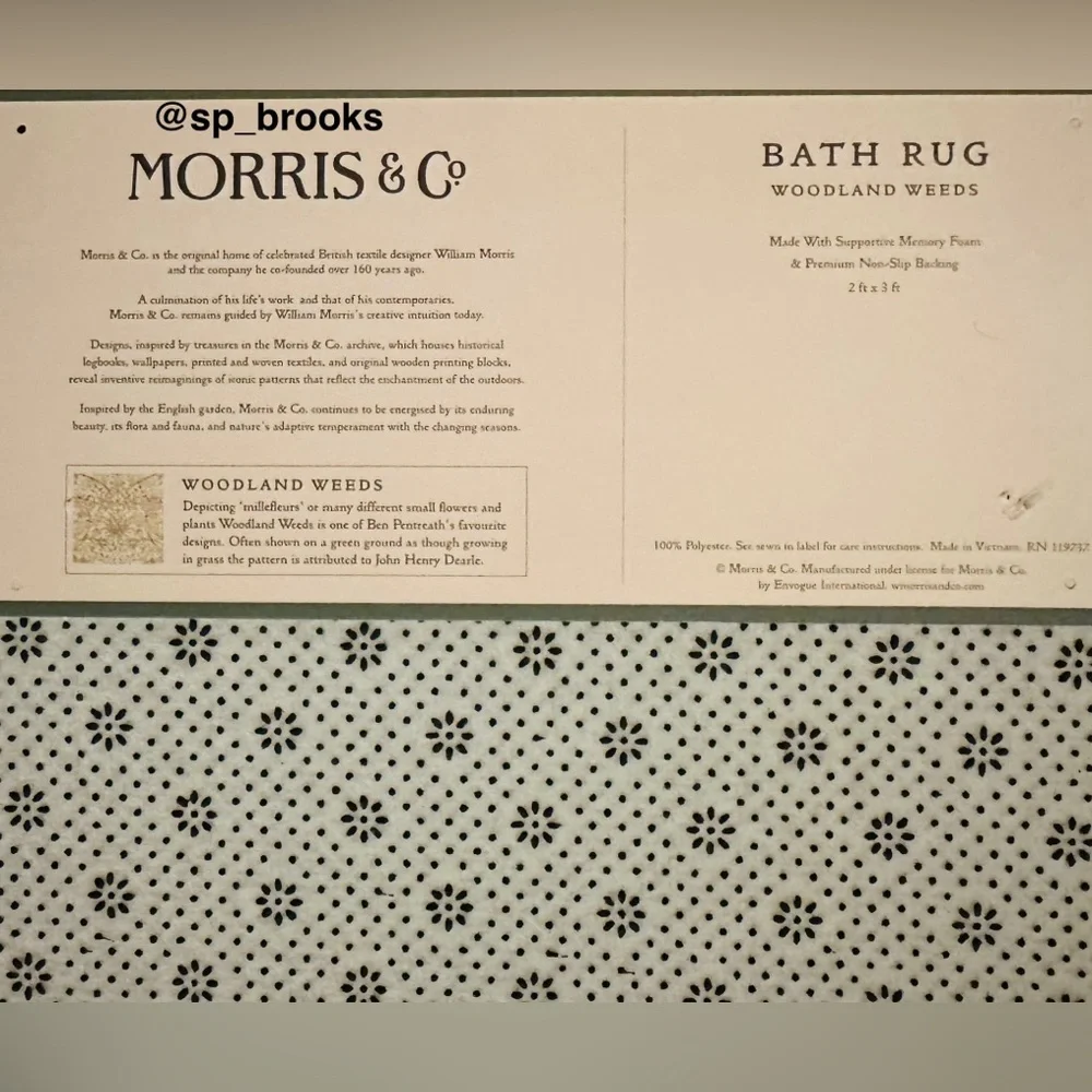 🎁Morris & Co. Bath Rug - Natural - 24”x36” Woodland Weeds Memory Foam Bath Rug
